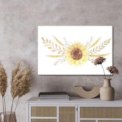 Ljuddämpande tavla - Sunflower with leaves