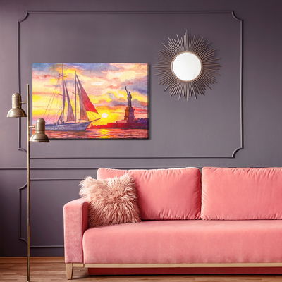 Ljuddämpande tavla - Sailboat and the statue