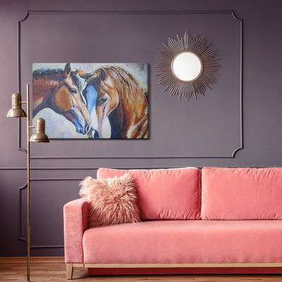 Ljuddämpande tavla - Horses in watercolour