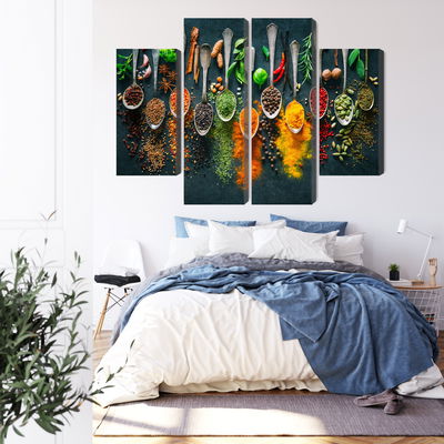 Ljuddämpande tavla - Herbs and spices on spoons