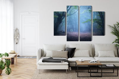 Ljuddämpande tavla - Hazy 3d forest landscape