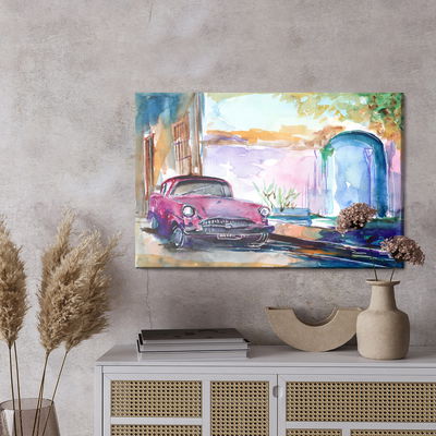 Ljuddämpande tavla - Pink car painted