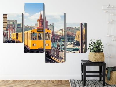 Ljuddämpande tavla - Yellow train in berlin