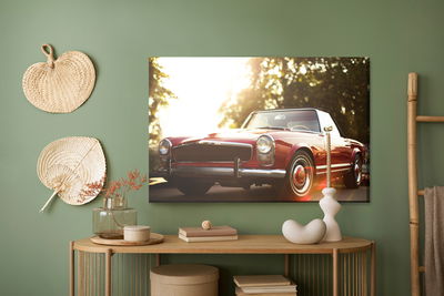 Ljuddämpande tavla - Red retro car