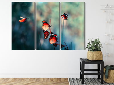 Ljuddämpande tavla - Colorful butterflies