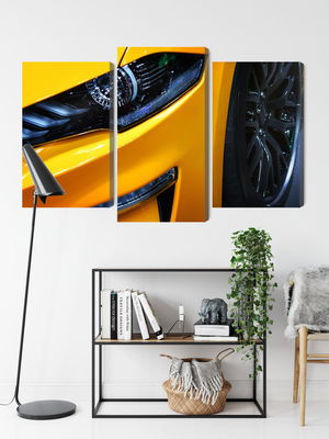 Ljuddämpande tavla - Front of a yellow sports car