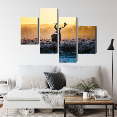 Ljuddämpande tavla - Deer on the rut in 3d