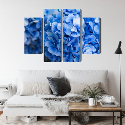 Ljuddämpande tavla - Blue hydrangea flowers close