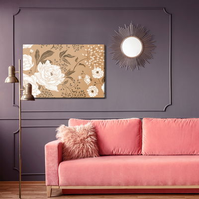 Ljuddämpande tavla - Peonies and leaves