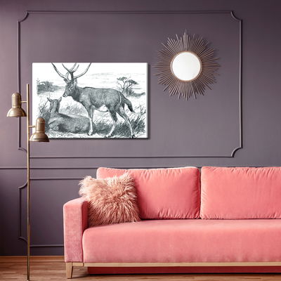 Ljuddämpande tavla - Sketch with deers