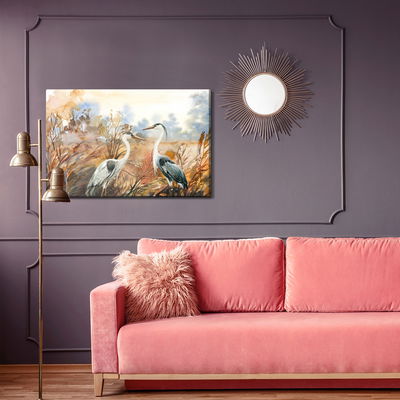 Ljuddämpande tavla - Cranes in autumn