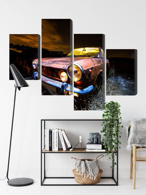 Ljuddämpande tavla - Old abandoned car 3d