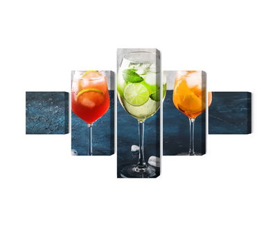 Ljuddämpande tavla - Glasses with summer cocktails