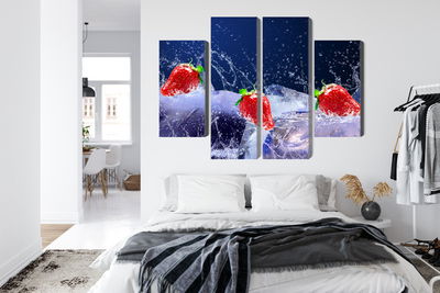 Ljuddämpande tavla - Strawberries on ice