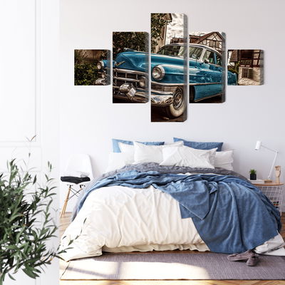 Ljuddämpande tavla - A blue cadillac eldorado