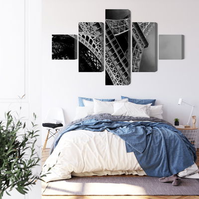 Ljuddämpande tavla - Black and white eiffel tower