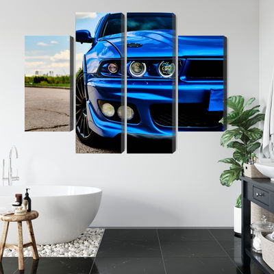 Ljuddämpande tavla - Front of a blue sports car