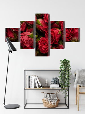 Ljuddämpande tavla - Roses with water drops