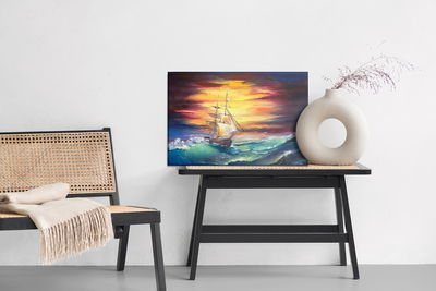 Ljuddämpande tavla - Rough sea and a ship