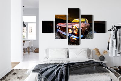 Ljuddämpande tavla - Old abandoned car 3d