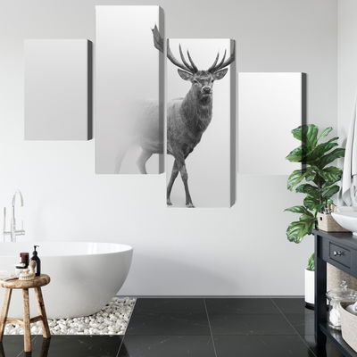 Ljuddämpande tavla - A stately deer in the fog