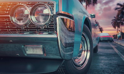 Ljuddämpande tavla - Retro style cars