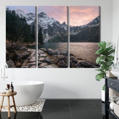 Ljuddämpande tavla - Lake and forest