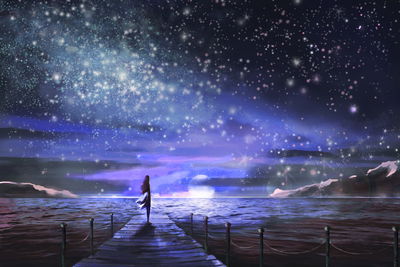 Ljuddämpande tavla - The night sea and the stars