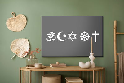 Ljuddämpande tavla - Religious symbols icons set