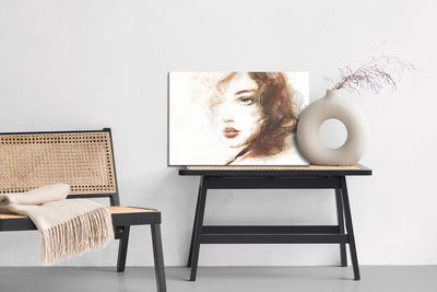 Ljuddämpande tavla - Portrait of a woman in brown