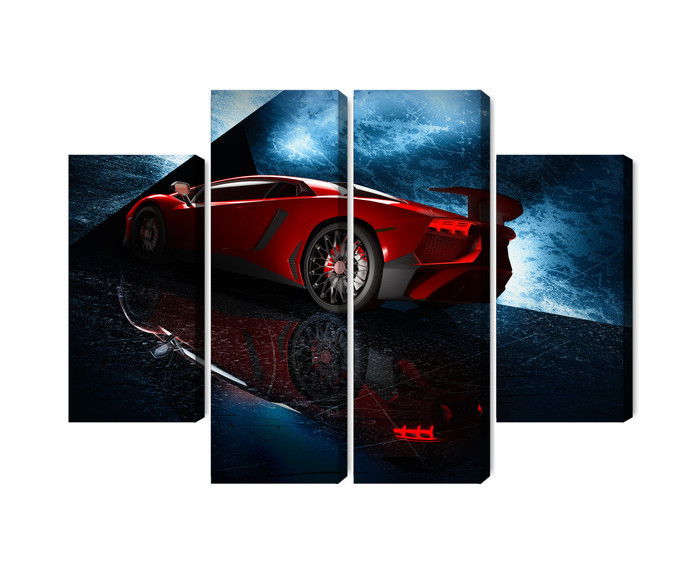 Ljuddämpande tavla - Sports car on an abstract