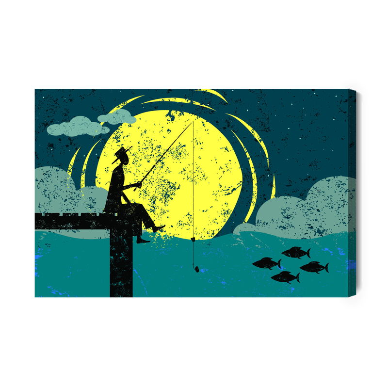 Ljuddämpande tavla - Night fishing