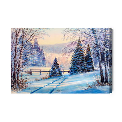 Ljuddämpande tavla - Winter forest landscape