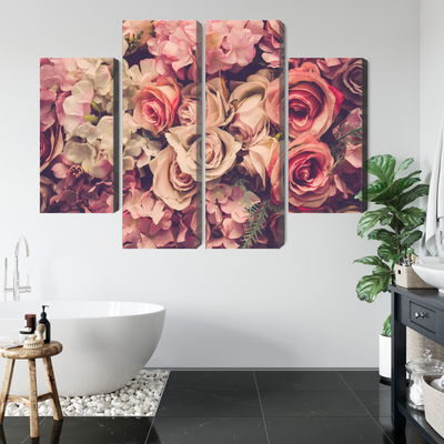 Ljuddämpande tavla - Delicate colorful 3d flowers