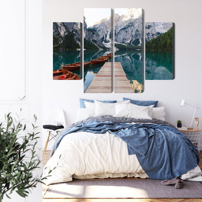 Ljuddämpande tavla - Lake braies in Italy