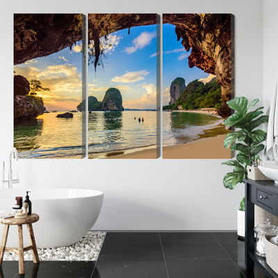 Ljuddämpande tavla - Sunset on a beach in thailand