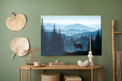 Ljuddämpande tavla - Silhouette of a deer against