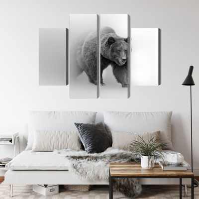 Ljuddämpande tavla - Bear in the fog 3d