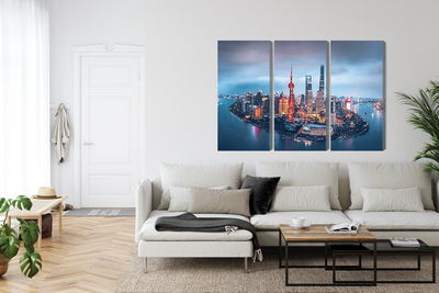 Ljuddämpande tavla - Shanghai panorama at night