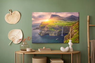 Ljuddämpande tavla - Sunset among the mountains