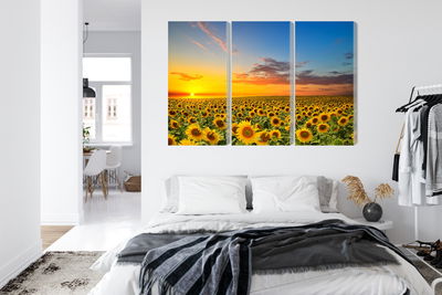 Ljuddämpande tavla - Sunset over a 3d sunflower
