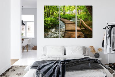 Ljuddämpande tavla - Wooden pier in the forest