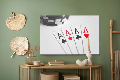 Ljuddämpande tavla - Four aces to play poker