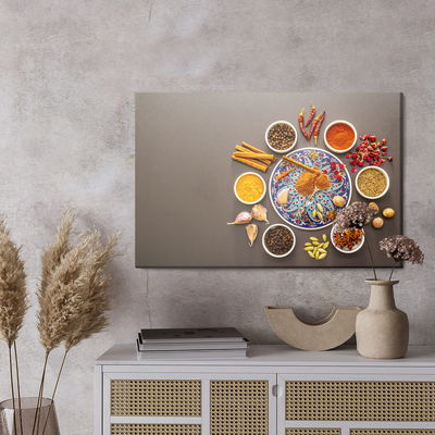 Ljuddämpande tavla - Colorful plate with spices