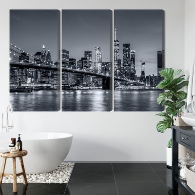 Ljuddämpande tavla - Panorama of New York at night