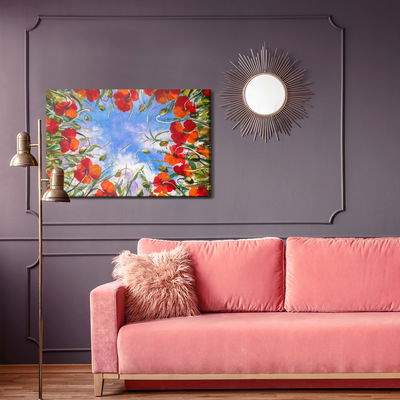 Ljuddämpande tavla - Bottom view of painted red