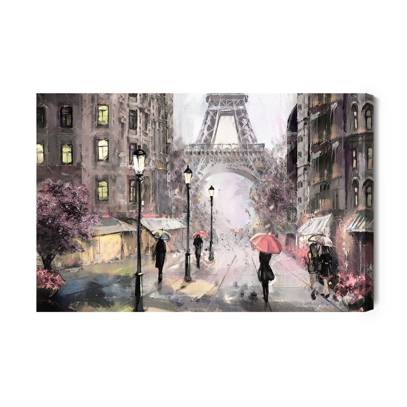 Ljuddämpande tavla - A Parisian street in pastel