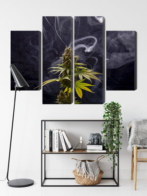 Ljuddämpande tavla - Cannabis plant on a smoky