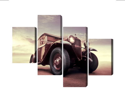 Ljuddämpande tavla - Vintage car with a 3d effect