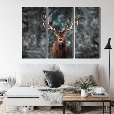 Ljuddämpande tavla - Deer in the forest 3d